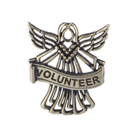 Volunteer Angel - Antique Gold Pin Authentic Design